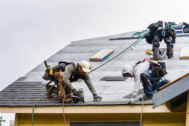 Professional Gutter Installation technician working in Green Valley, CA